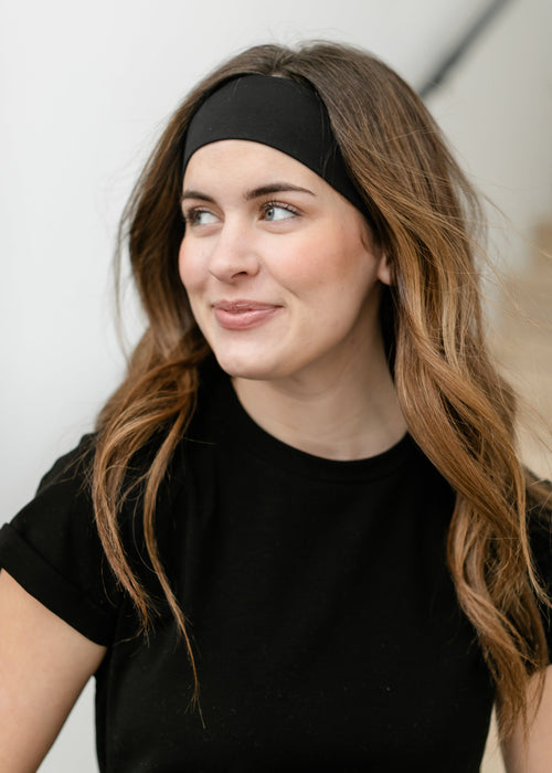 Kitsch™ Black Recycled Fabric Active Headbands 3pc Set