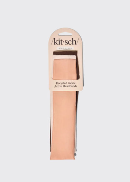 Kitsch™ Rosewood Recycled Fabric Active Headbands 3pc Set
