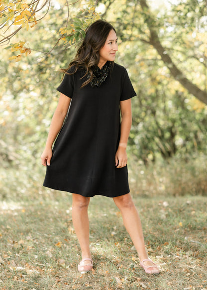 Knit Short Sleeve A-line Dress - FINAL SALE