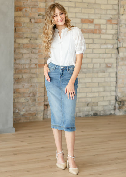 Lace Detail Button Up Top - FINAL SALE