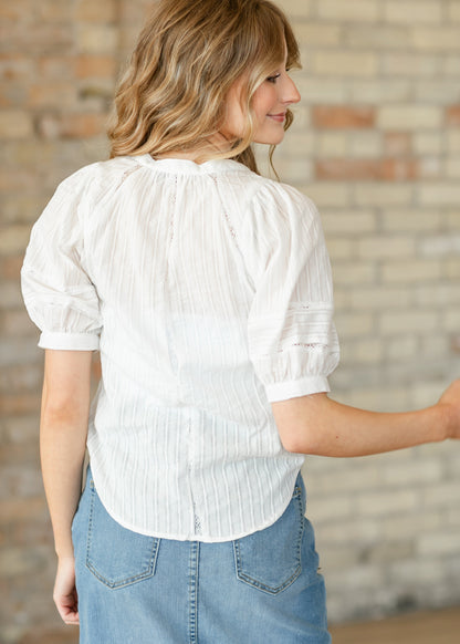 Lace Detail Button Up Top - FINAL SALE