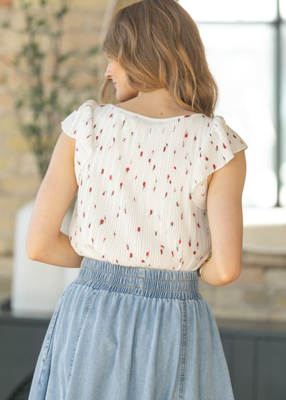 Light Wash Denim A-Line Maxi Skirt