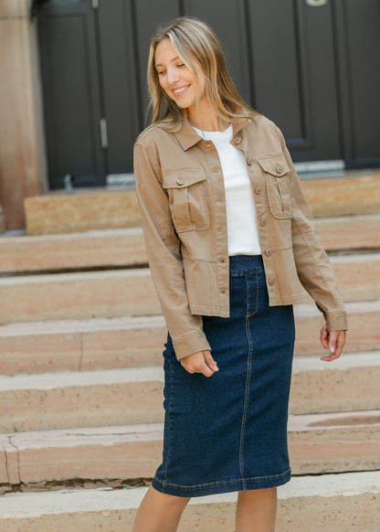 Liverpool Los Angeles® Peplum Hem Trucker Jacket