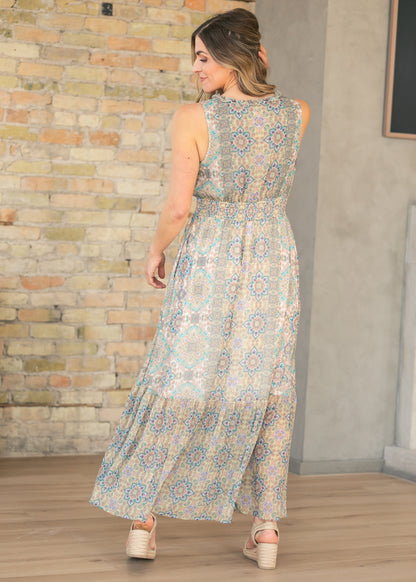 LIVERPOOL® Sleeveless Smocked Waist Maxi Dress