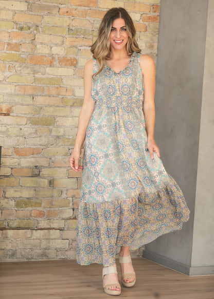 LIVERPOOL® Sleeveless Smocked Waist Maxi Dress