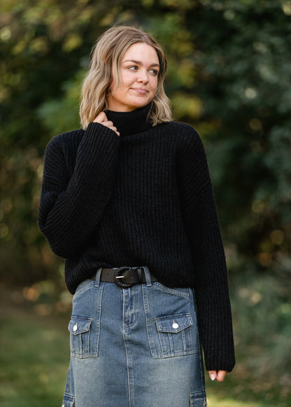 Lula Turtleneck Black Sweater - FINAL SALE