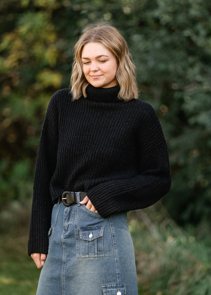 Lula Turtleneck Black Sweater - FINAL SALE
