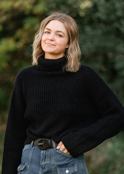 Lula Turtleneck Black Sweater - FINAL SALE