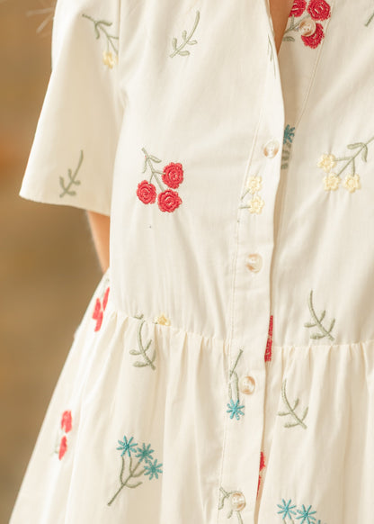 Maeve Embroidered Floral Midi Dress - FINAL SALE