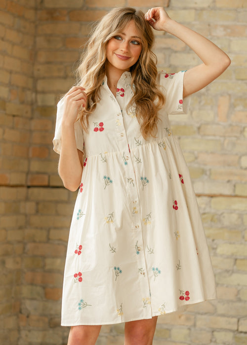 Maeve Embroidered Floral Midi Dress - FINAL SALE