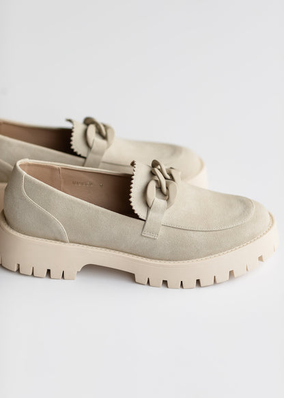 Matte Chain Detail Lug Sole Loafer - FINAL SALE