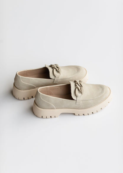 Matte Chain Detail Lug Sole Loafer - FINAL SALE