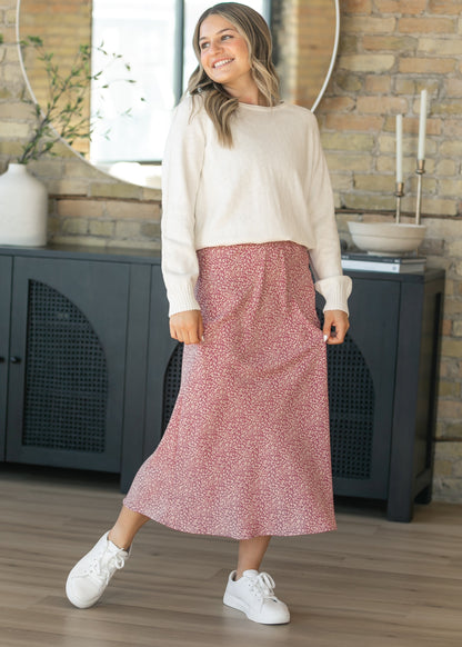 June Floral Print Maxi Skirt