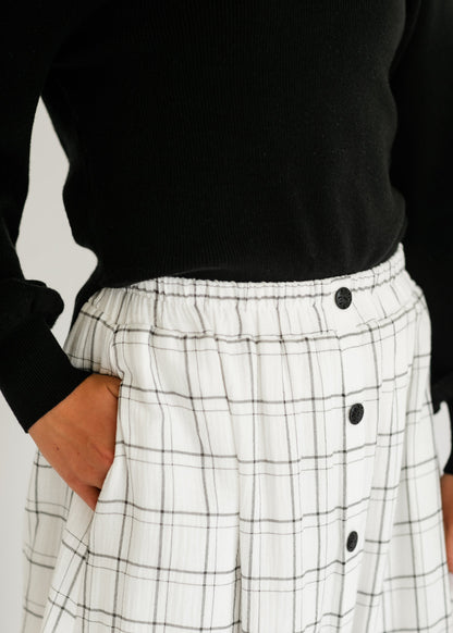 McKenna Plaid Button Detail Maxi Skirt - FINAL SALE