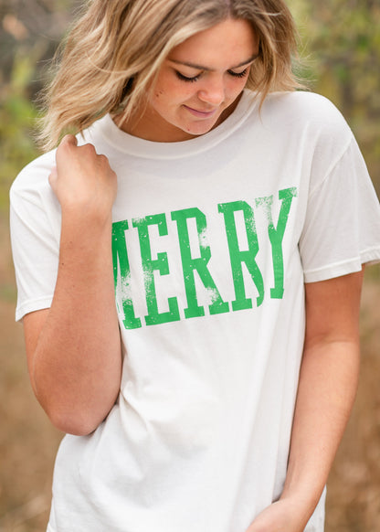 Merry Relaxed Fit Crewneck Graphic Tee - FINAL SALE