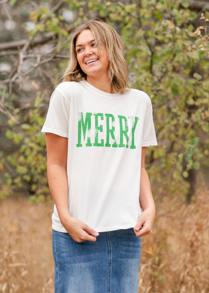 Merry Relaxed Fit Crewneck Graphic Tee - FINAL SALE