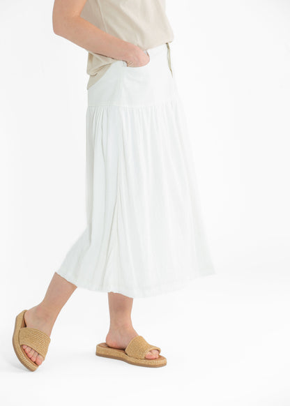 Mix Media Denim Midi Skirt - FINAL SALE