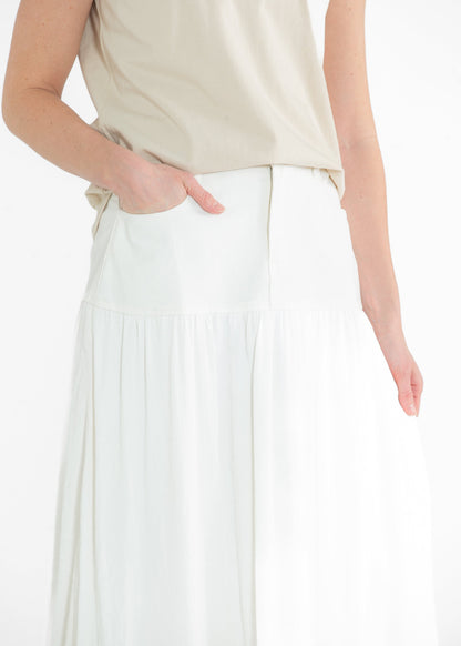 Mix Media Denim Midi Skirt - FINAL SALE