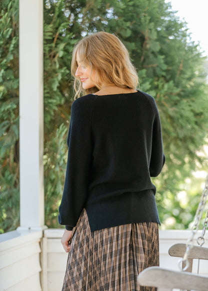 Plaid Pleated Midi Skirt