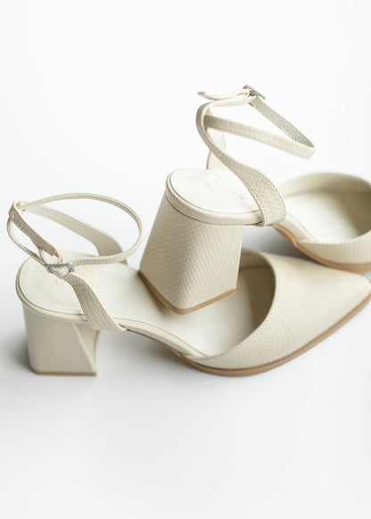 Pointed Toe Ankle Strap Block Heels