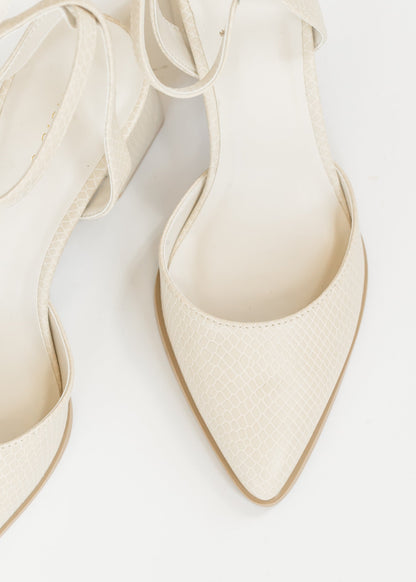 Pointed Toe Ankle Strap Block Heels