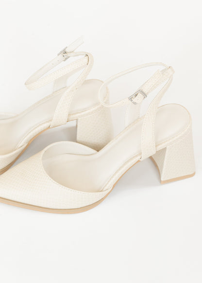 Pointed Toe Ankle Strap Block Heels