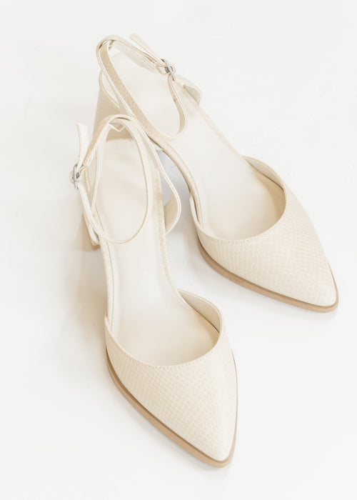 Pointed Toe Ankle Strap Block Heels
