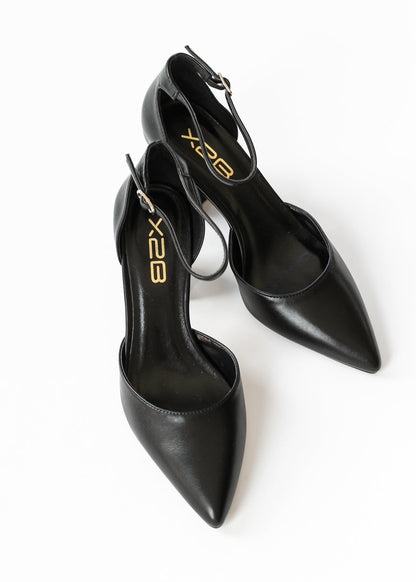 Pointed Toe Flare Block Heel