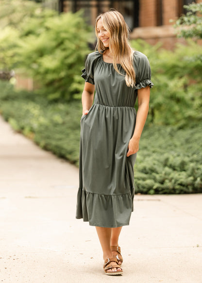 Amy Puff Sleeve Midi Dress - FINAL SALE