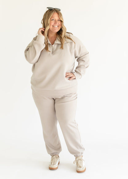Quarter Zip Soft Modal Lounge Pullover Sweatshirt - FINAL SALE