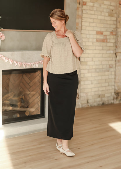 Quinn Black Knit Maxi Skirt