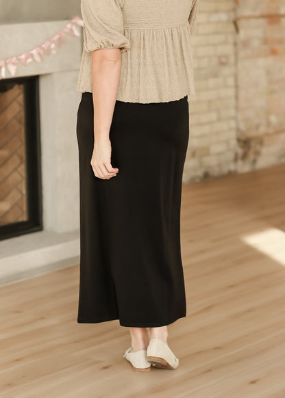 Quinn Black Knit Maxi Skirt