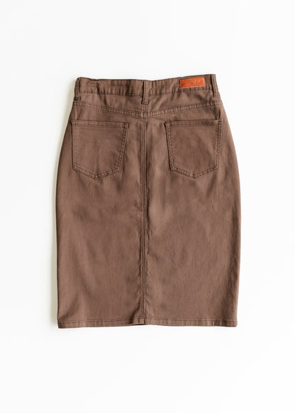 Remi Brownstone Denim Midi Skirt - FINAL SALE