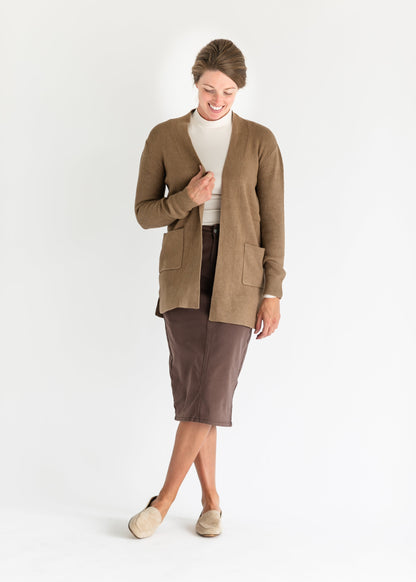 Remi Brownstone Denim Midi Skirt - FINAL SALE