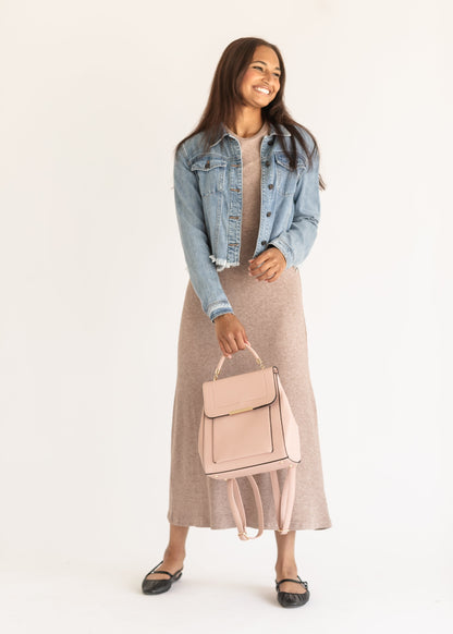 Ribbed Soft Knit Long Sleeve Dress - FINAL SALE