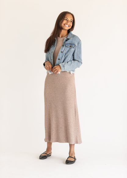 Ribbed Soft Knit Long Sleeve Dress - FINAL SALE