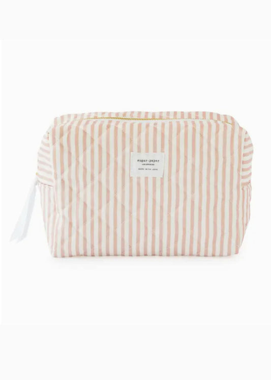 Rose Stripe Cosmetic Pouch - FINAL SALE