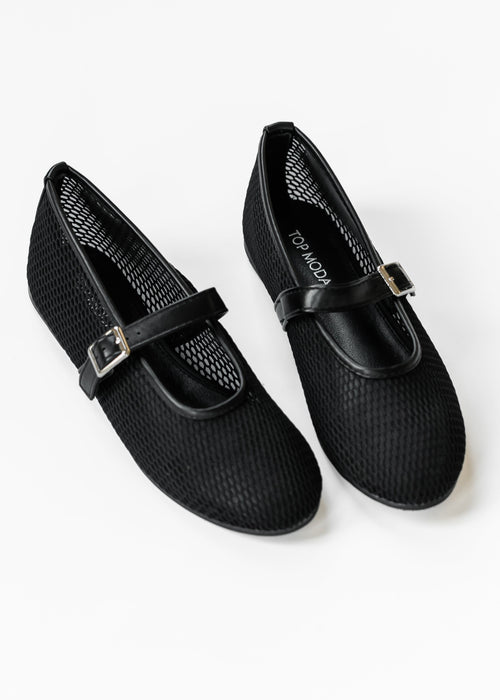 Round Toe Mesh Ballet Flat