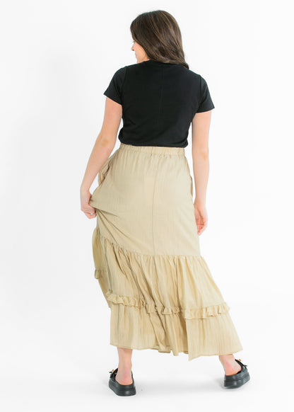 Ruffled Detail Midi Skirt - FINAL SALE