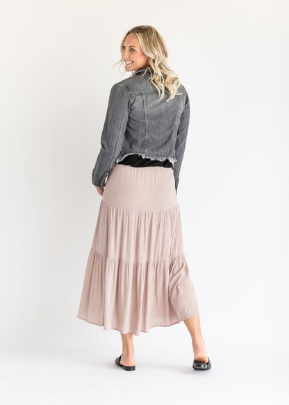 Izzy Smocked Waist Tiered Maxi Skirt - FINAL SALE