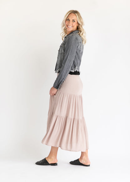 Izzy Smocked Waist Tiered Maxi Skirt - FINAL SALE