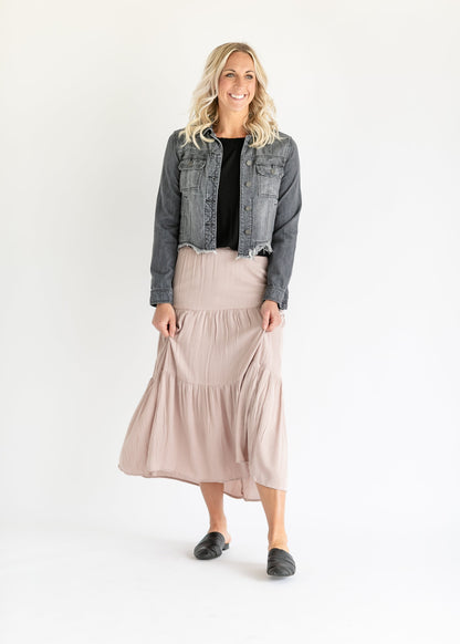 Izzy Smocked Waist Tiered Maxi Skirt - FINAL SALE