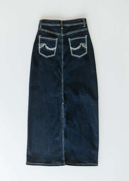 Stella Dark Wash Maxi Denim Skirt - FINAL SALE