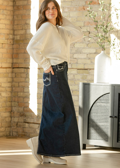 Stella Dark Wash Maxi Denim Skirt - FINAL SALE