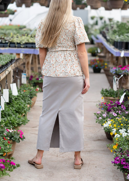 Stella Stone Gray Long Denim Maxi Skirt - FINAL SALE