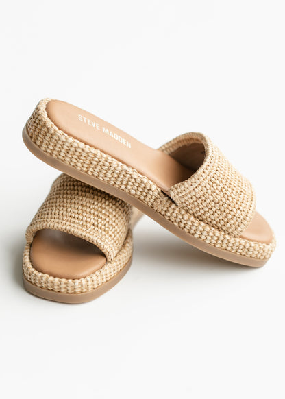 Steve Madden® Boardwalk Beachy Raffia Slide Sandals - FINAL SALE