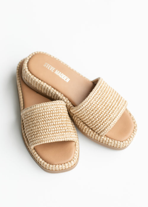 Steve Madden® Boardwalk Beachy Raffia Slide Sandals - FINAL SALE