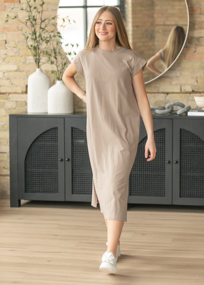 Cap Sleeve T-shirt Midi Dress