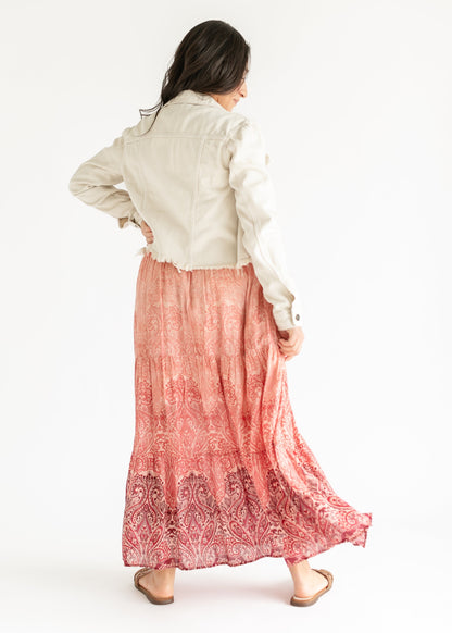 LIVERPOOL® Tiered Woven Smocked Waist Maxi Skirt - FINAL SALE