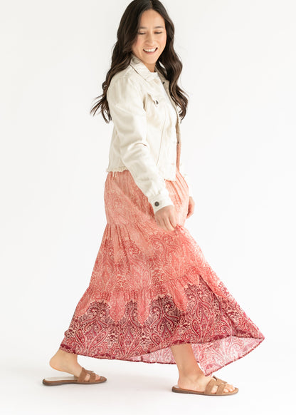 LIVERPOOL® Tiered Woven Smocked Waist Maxi Skirt - FINAL SALE